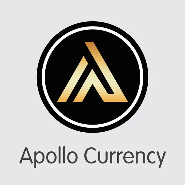 Apl - アポロ通貨。コインまたは市場エンブレムのアイコン. — ストックベクタ