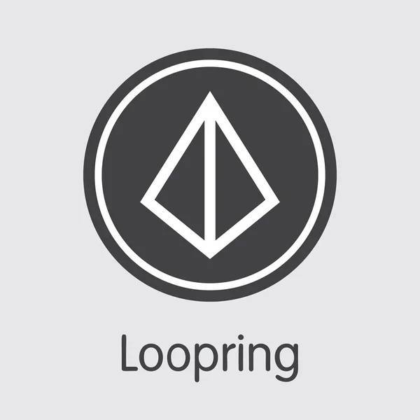 LRC - Loopring. The Icon of Virtual Momey or Market Emblem. — Wektor stockowy