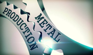 Metal üretim - parlak Metal Dişli mekanizması. 3D .