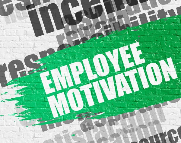 Employee Motivation on the Brickwall. Wordcloud Concept. — Stock Photo, Image