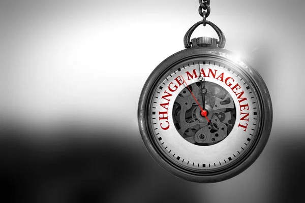 Change Management on Vintage Pocket Clock. 3D Illustration. — Stock Photo, Image