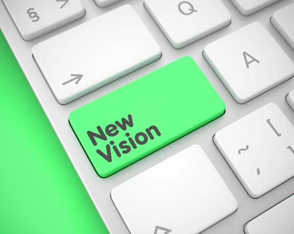 New Vision - Inscrição no teclado verde. 3D . — Fotografia de Stock