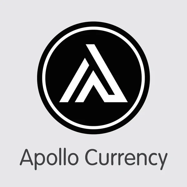APL - Apollo valuta. Ikonen för mynt eller marknaden Emblem. — Stock vektor