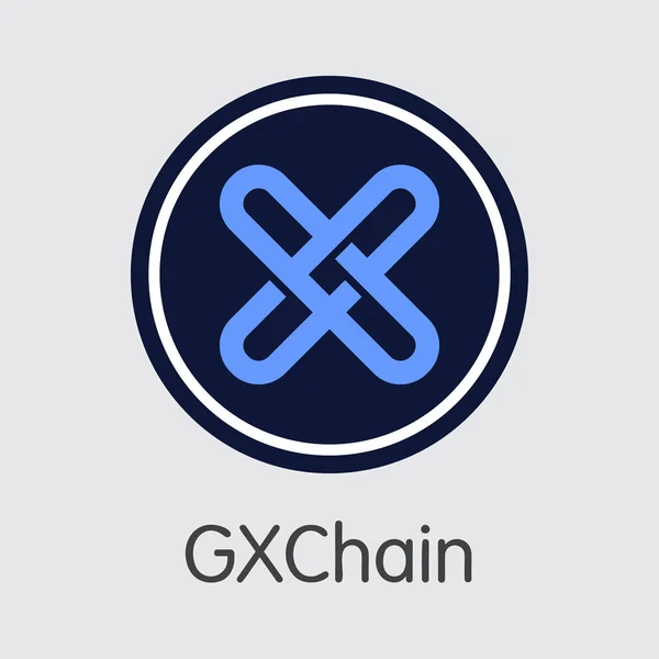 GXS - Gxchain. Logo pieniądze lub rynku godło. — Wektor stockowy