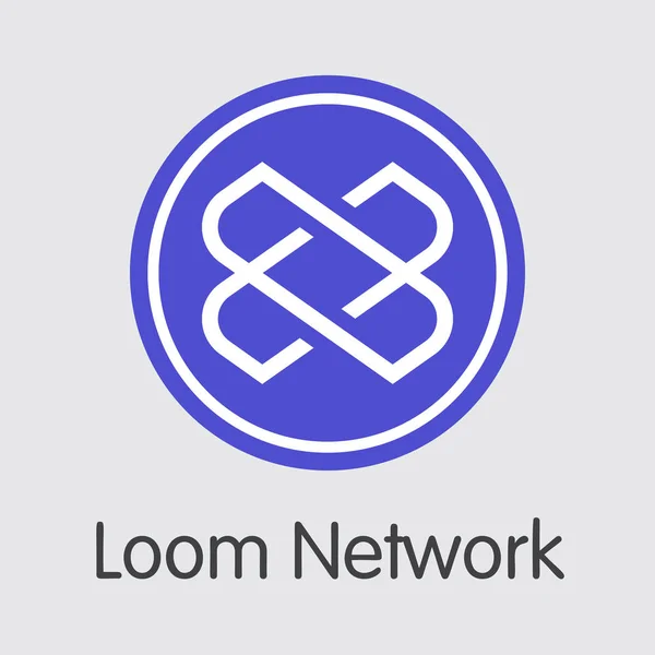 LOOM - Loom Network (en inglés). El logotipo del dinero o el emblema del mercado . — Archivo Imágenes Vectoriales