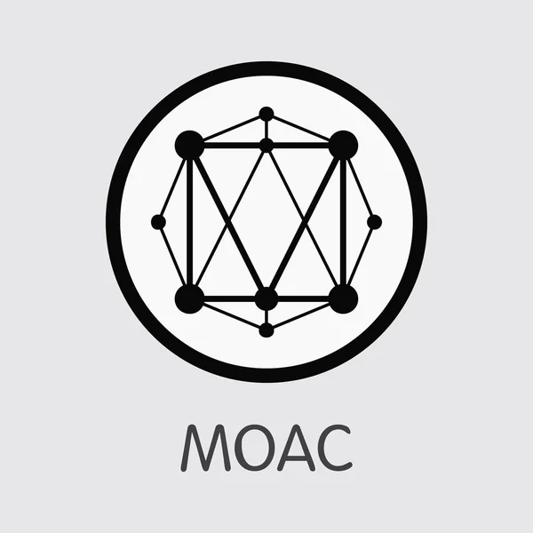 MOAC - Moac. Logo Crypto monety lub rynku godło. — Wektor stockowy