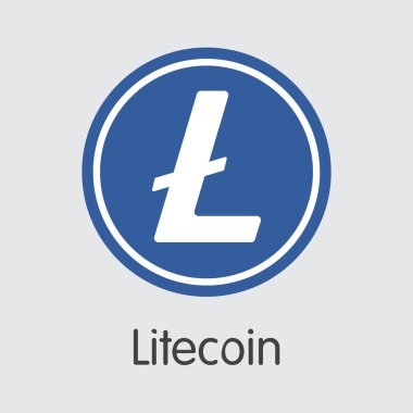 LTC - Litecoin. Sanal Momey veya Pazar amblemi simgesini.