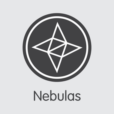 NAS - nebulanın. Kripto paralar veya Pazar amblemi logosu.
