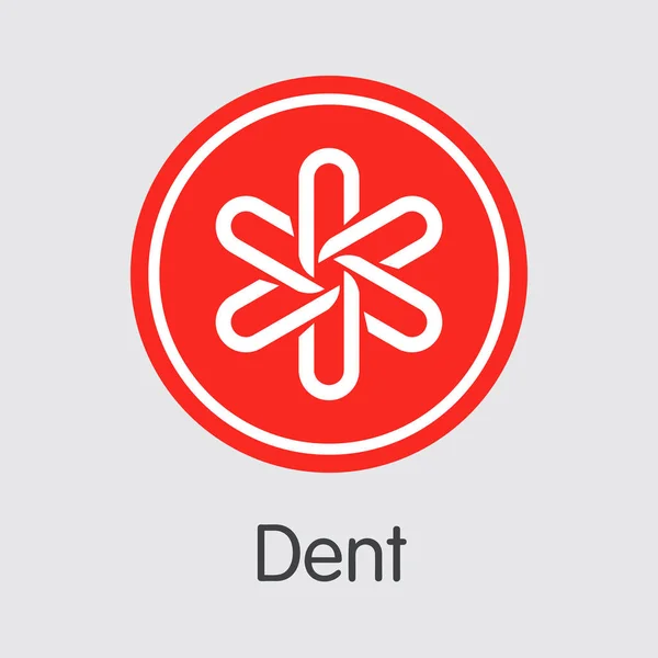 DENT - Dent. El icono del Momey Virtual o Emblema del Mercado . — Vector de stock