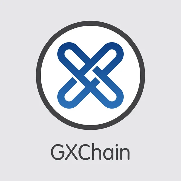 GXS - Gxchain. Logo handlu monety lub rynku godło. — Wektor stockowy