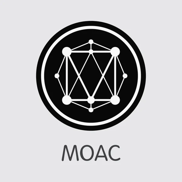 MOAC - Moac. Logo krypto waluty lub rynku godło. — Wektor stockowy