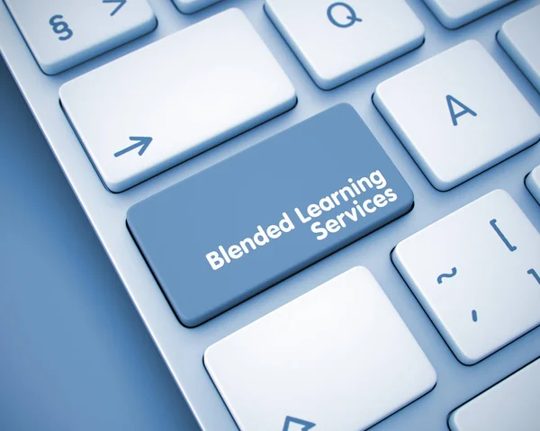 Blended Learning Services op de toets op het toetsenbord. 3D. — Stockfoto