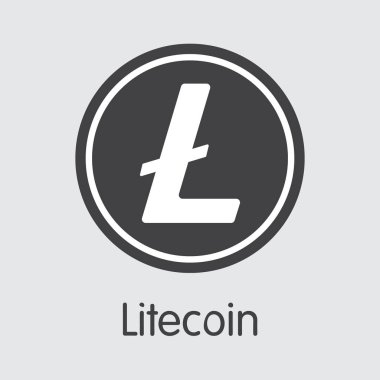 LTC - Litecoin. Para ya da Pazar amblemi logosu.