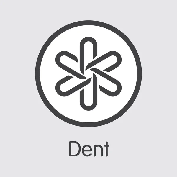DENT - Dent. El icono de las monedas Crypto o emblema de mercado . — Vector de stock