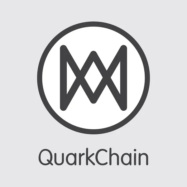 QKC - Quarkchain. O logotipo do mercado de dinheiro ou Emblema de mercado . — Vetor de Stock