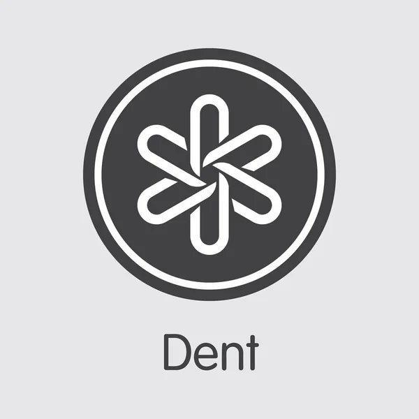 DENT - Dent. El logotipo de la criptomoneda o emblema de mercado . — Vector de stock