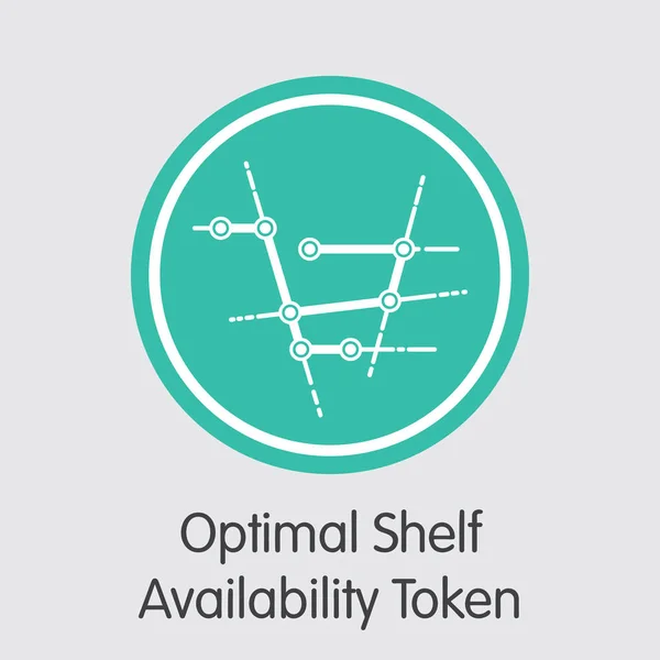 OSA - Optimo token de disponibilidad de estante - El icono de la moneda . — Archivo Imágenes Vectoriales