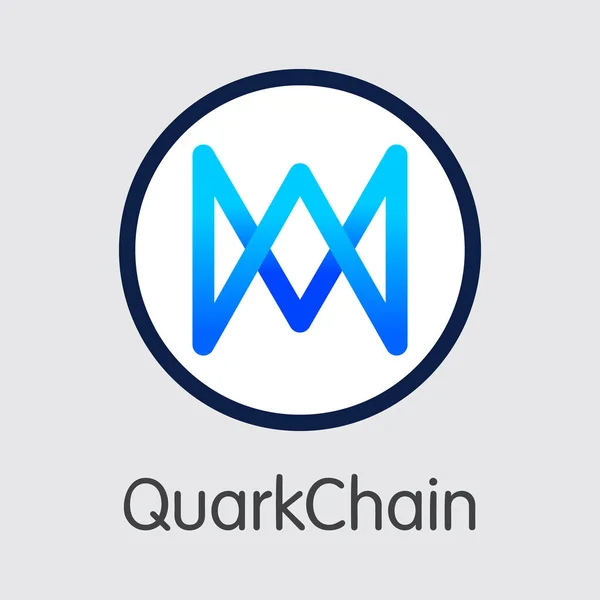 QKC - Quarkchain. The Market Logo of Money or Market Emblem. — Stock Vector