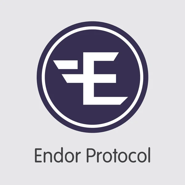 EDR - Endor Protocol. Het Logo van munt of markt embleem. — Stockvector