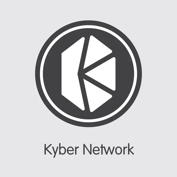 Knc - kyber network. die Ikone des Geldes oder das Symbol des Marktes. — Stockvektor