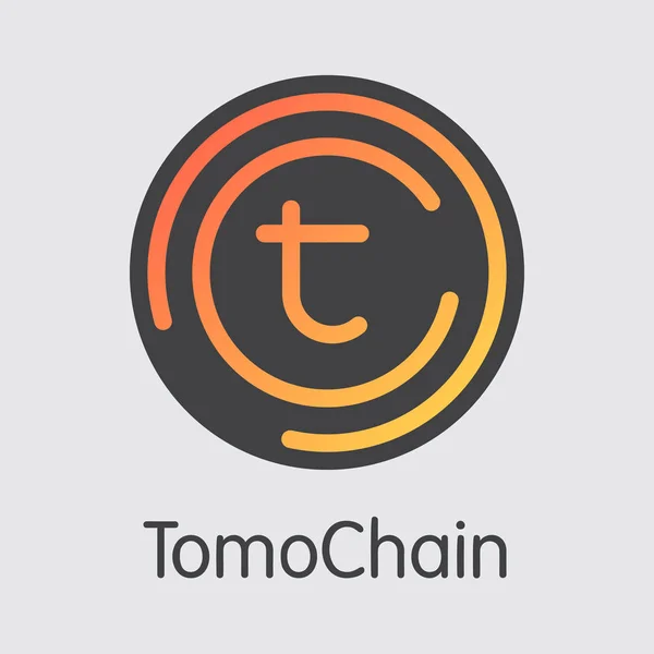 TOMO - Tomochain. L'icona del denaro o emblema del mercato . — Vettoriale Stock