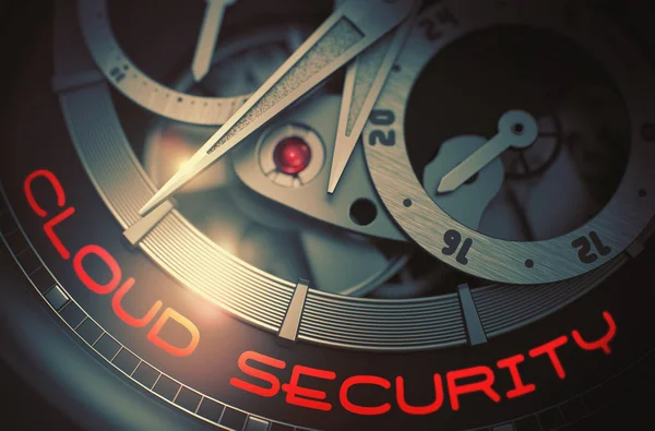 Cloud Security på mekanismen för Vintage armbandsur. 3D. — Stockfoto