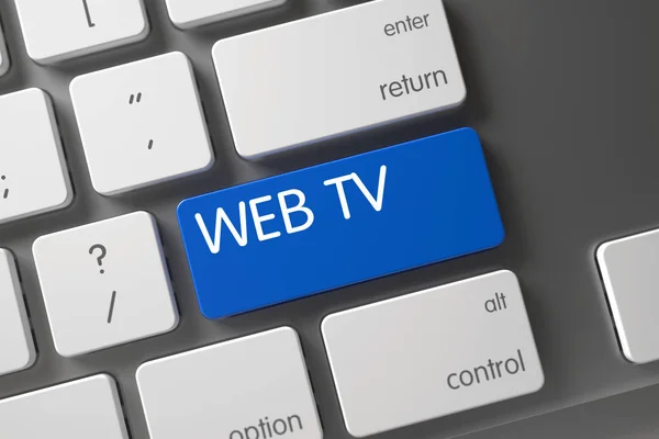 Klawiatura z niebieski przycisk - Web 3d Tv.. — Zdjęcie stockowe