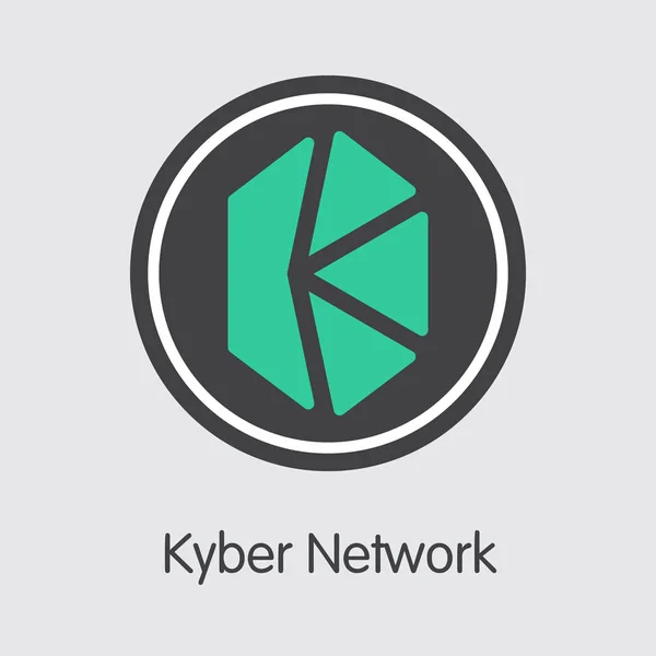 Knc - kyber network. die Ikone des Geldes oder das Symbol des Marktes. — Stockvektor