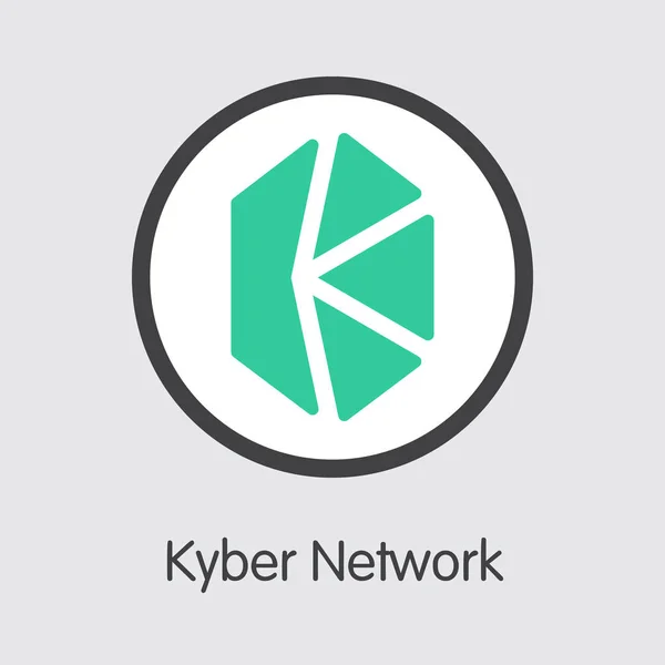 KNC - Kyber sítě. Logo peníze nebo trhu emblém. — Stockový vektor