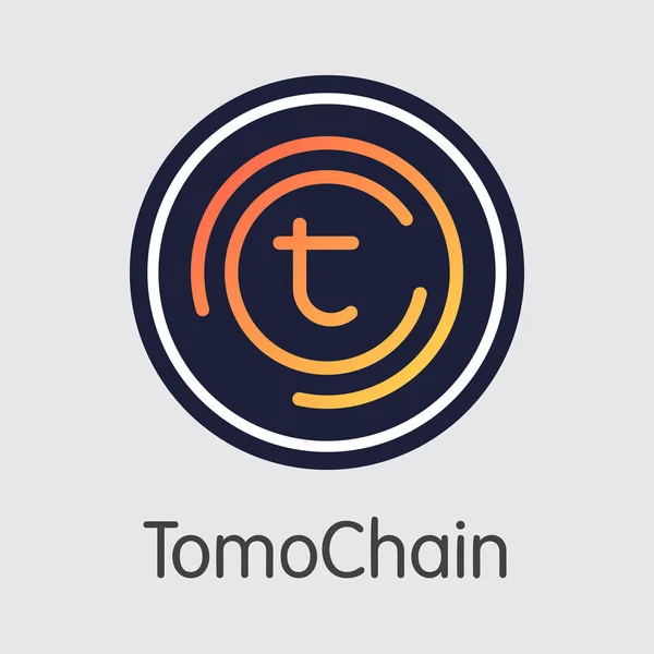 TOMO - Tomochain. L'icona delle monete Crypto o emblema di mercato . — Vettoriale Stock