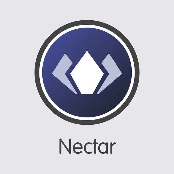 NEC - Néctar. O logotipo da criptomoeda ou Emblema de mercado . —  Vetores de Stock