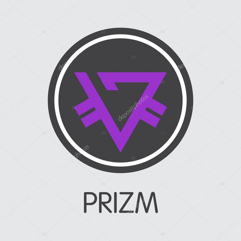 PZM - Prizm. The Trade Logo or Emblem of Crypto Currency, Market Emblem, ICOs Coins and Tokens Icon.