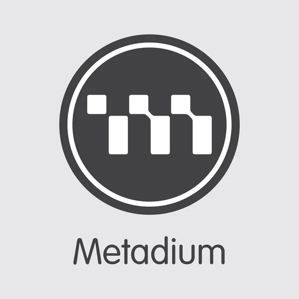 META - Metadium. O logotipo do dinheiro ou Emblema de mercado . — Vetor de Stock