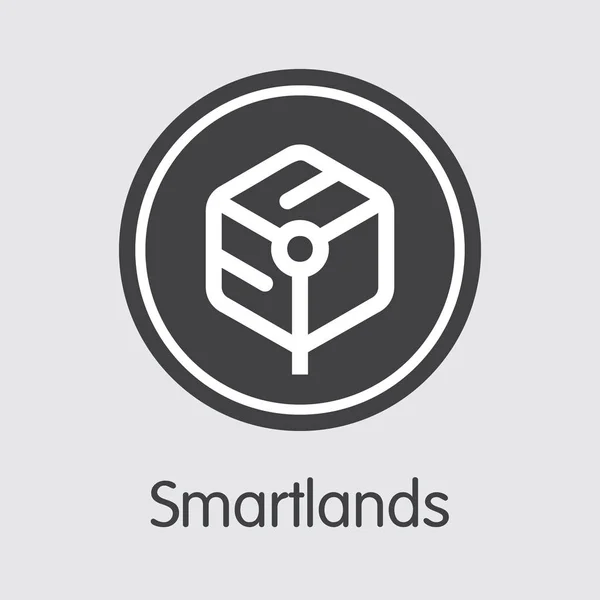 SLT - Smartlands. Marknaden logotypen för mynt eller marknaden Emblem. — Stock vektor