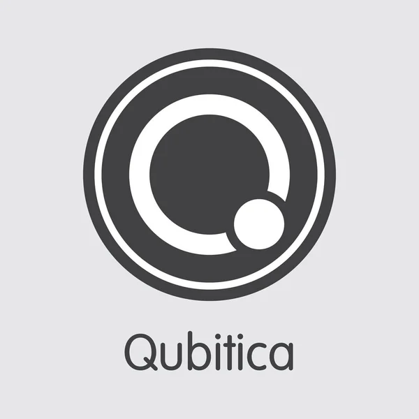 Qbit - Qubitica。暗号の硬貨または市場エンブレムのアイコン. — ストックベクタ