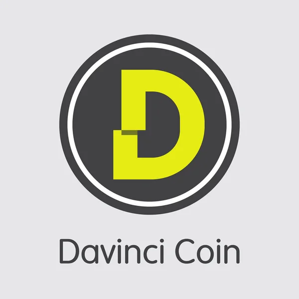 DAC - Davinci Coin. El icono de la moneda o el emblema del mercado . — Vector de stock