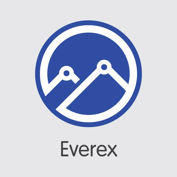 Evx-Everex 가상 Momey 또는 시장 상징의 아이콘. — 스톡 벡터