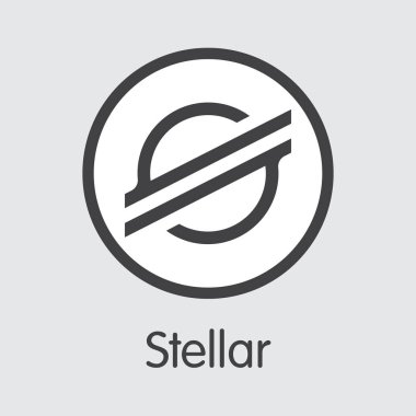 XLM - yıldız. Kripto paralar veya Pazar amblemi logosu.