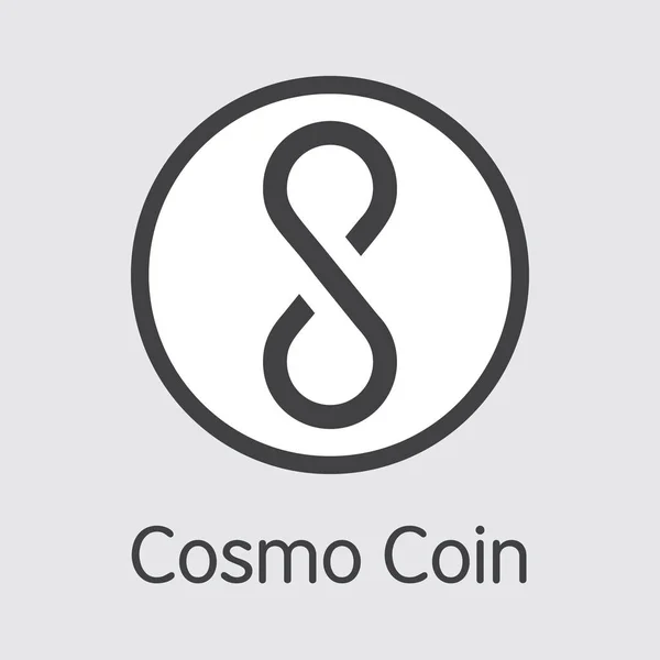 COSM - Cosmo Coin. The Market Logo of Coin or Market Emblem. — Stock Vector