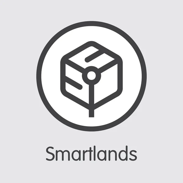 SLT - Smartlands. Ikonen för mynt eller marknaden Emblem. — Stock vektor