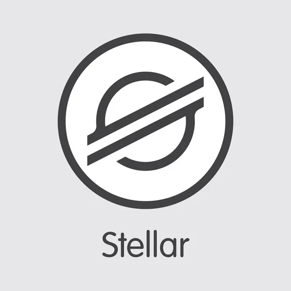 XLM - Stellar. Logotypen för krypto mynt eller marknaden Emblem. — Stock vektor