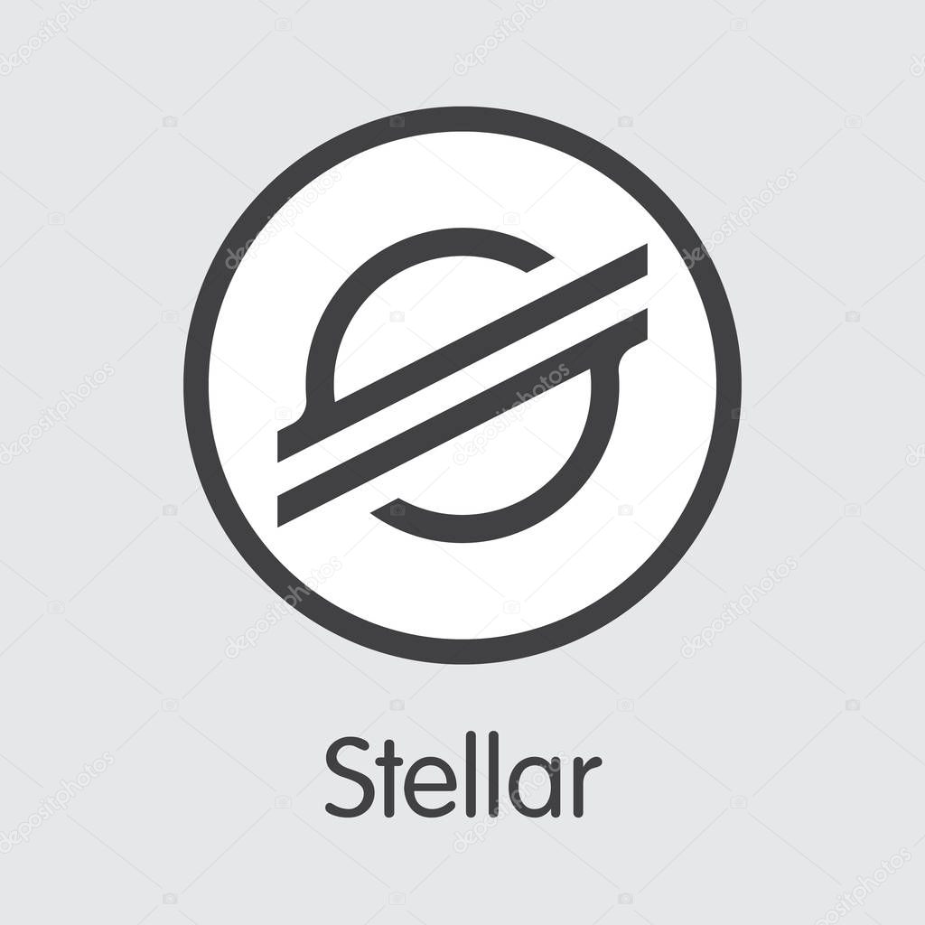 XLM - Stellar. The Icon or Emblem of Coin, Market Emblem, ICOs Coins and Tokens Icon.