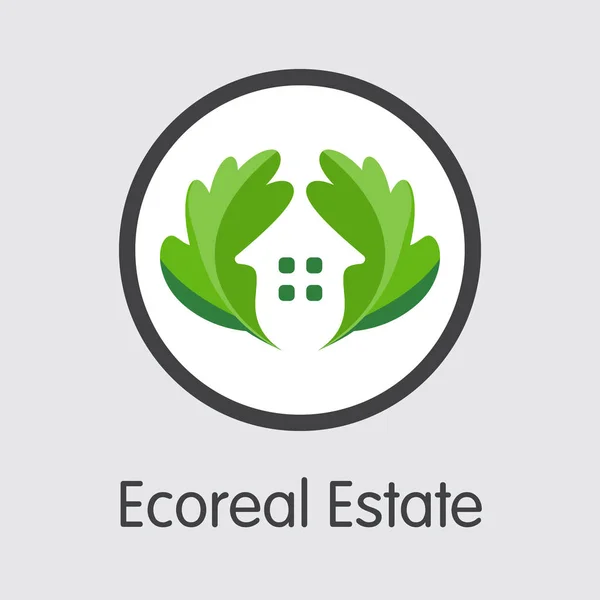 ECOREAL - Ecoreal Estate - El icono de la moneda. Ilustración vectorial . — Vector de stock