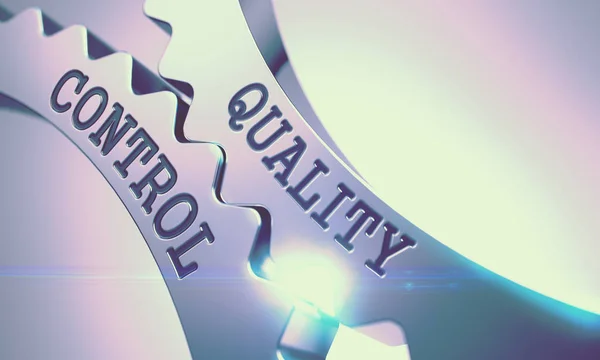 Quality Control - Mechanism of Metallic Cogwheels . 3D . — Stock Photo, Image