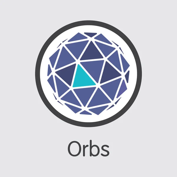 Orbs-kule. Logo kryptowaluta lub emblemat rynku. — Wektor stockowy