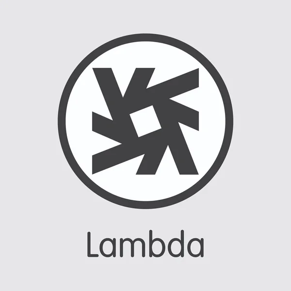 CORDERO - Lambda. El icono del Momey Virtual o Emblema del Mercado . — Vector de stock