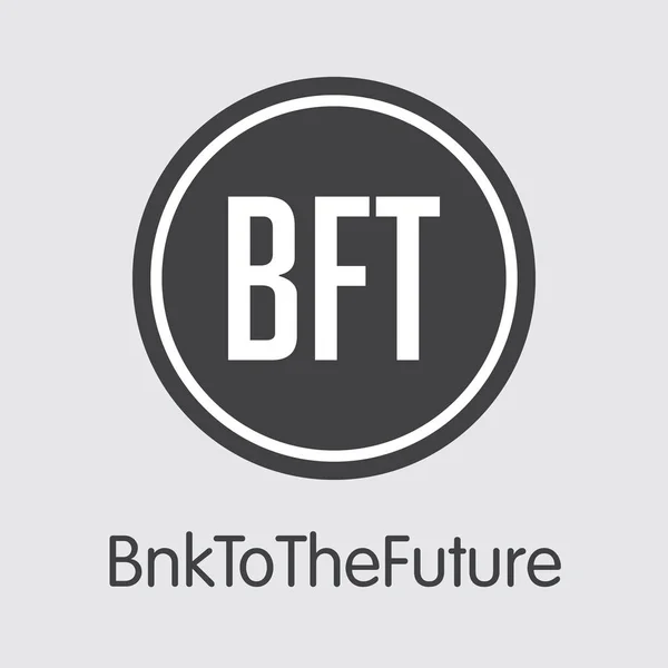 Bft - Bnktothefuture. 동전 또는 시장 엠블럼의 로고. — 스톡 벡터