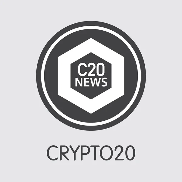 C20-Crypto20. Het logo van crypto munten of markt embleem. — Stockvector