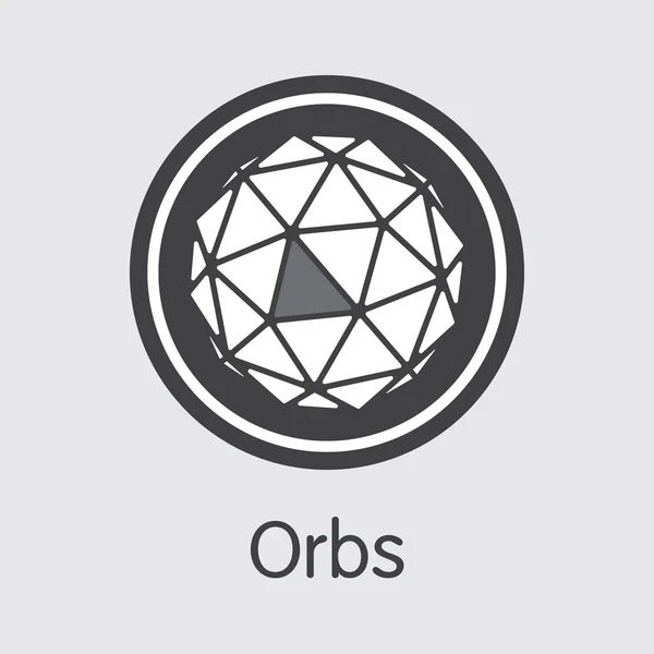 Orbs-kule. Logo handlowe monety lub emblemat rynku. — Wektor stockowy