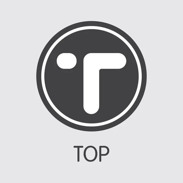 Top-Top. Het icoon van Cryptogeld of markt embleem. — Stockvector